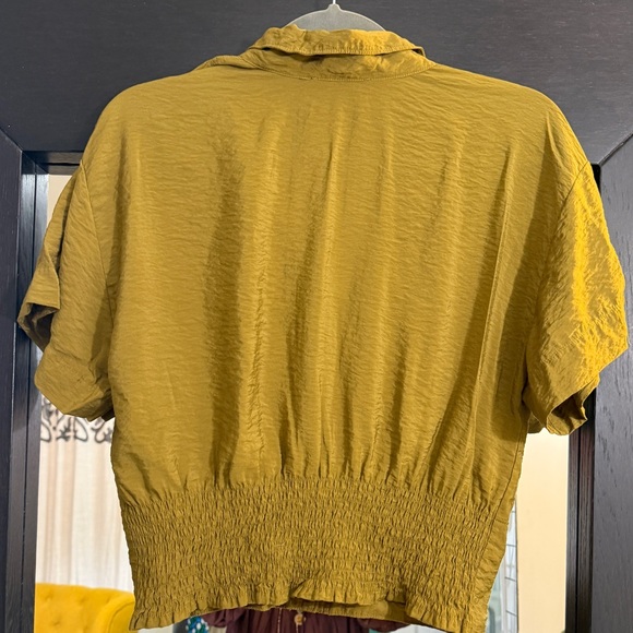 Madewell Mustard Button-Up Women's Blouse - Picture 6 of 6